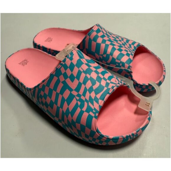 Wild Fable Womens Robbie Slide Sandals Pink Turquoise Blue Sz 11 - Picture 5 of 9